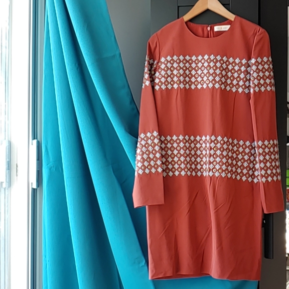 Tory Burch Embellished Silk Dress - Picture 1 of 5